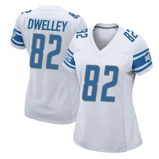 Ross Dwelley Detroit Lions Women's Game Nike Jersey - White