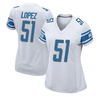 Roy Lopez Detroit Lions Women's Game Nike Jersey - White