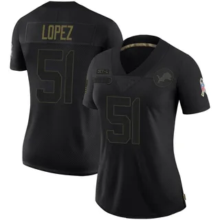 Roy Lopez Detroit Lions Women's Limited 2020 Salute To Service Nike Jersey - Black