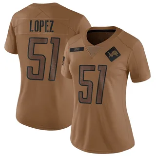 Roy Lopez Detroit Lions Women's Limited 2023 Salute To Service Nike Jersey - Brown