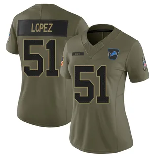 Roy Lopez Detroit Lions Women's Limited 2025 Salute to Service Nike Jersey - Olive