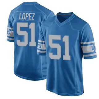Roy Lopez Detroit Lions Youth Game Throwback Vapor Untouchable Nike Jersey - Blue