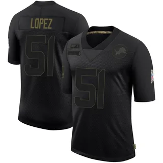 Roy Lopez Detroit Lions Youth Limited 2020 Salute To Service Nike Jersey - Black