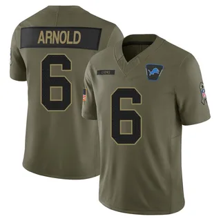 Terrion Arnold Detroit Lions Youth Limited 2025 Salute to Service Nike Jersey - Olive