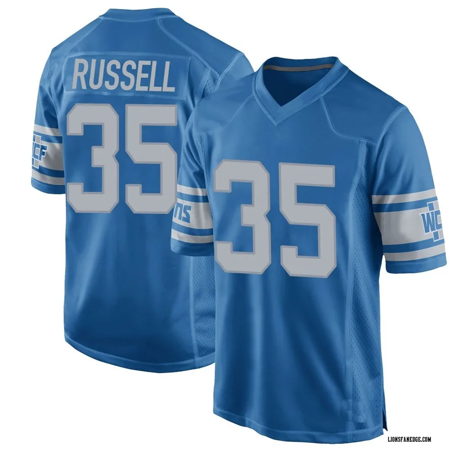 Tyson Russell Detroit Lions Men's Game Throwback Vapor Untouchable Nike Jersey - Blue
