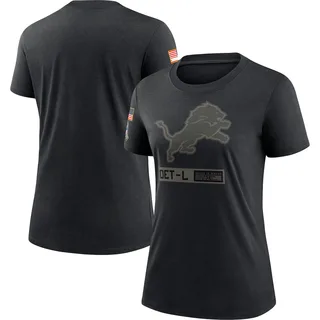 Women's Detroit Lions Black 2020 Salute To Service Performance T-Shirt