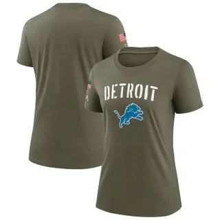 Women's Detroit Lions Olive 2022 Salute To Service Legend T-Shirt