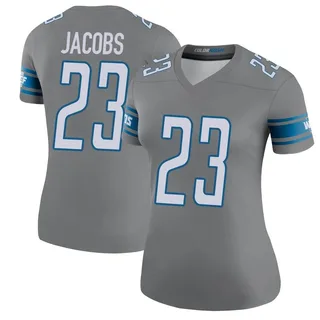 Women's Jerry Jacobs Detroit Lions Women's Steel Color Rush Legend Nike Jersey