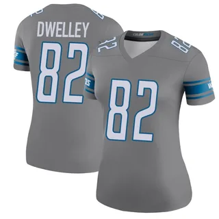 Women's Ross Dwelley Detroit Lions Women's Steel Color Rush Legend Nike Jersey