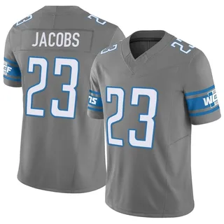 Youth Jerry Jacobs Detroit Lions Youth Limited Silver Vapor F.U.S.E. Nike Jersey