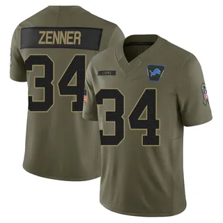 Zach Zenner Detroit Lions Men's Limited 2025 Salute to Service Nike Jersey - Olive