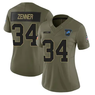 Zach Zenner Detroit Lions Women's Limited 2025 Salute to Service Nike Jersey - Olive